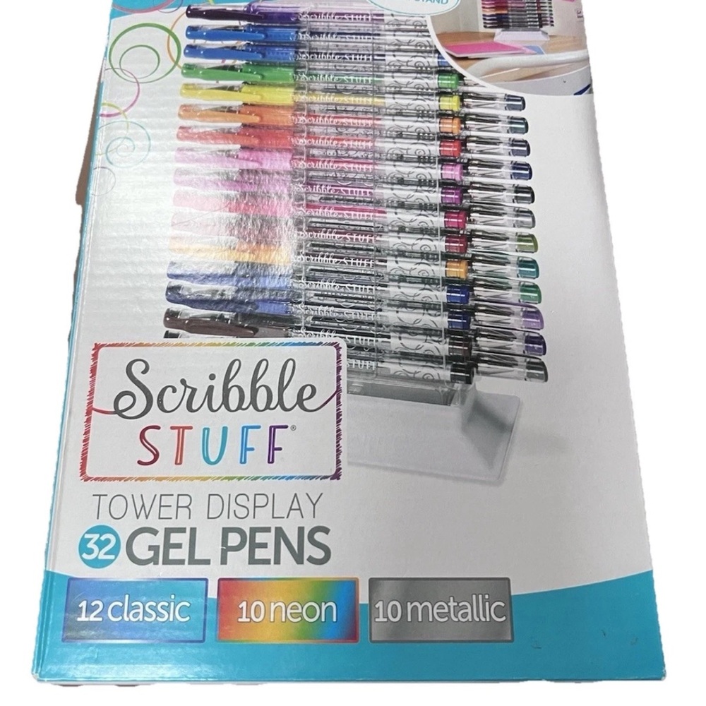 Scribble Stuff Tower Display 32 Gel Pens Colors
